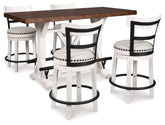 Hoover Furniture Outlet - Ashley Furniture - Valebeck Counter Height Dining Table and 4 Barstools - Counter Height Dining Table and 4 Barstools - D546D4